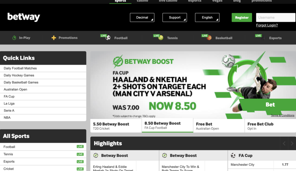 how does betway work in South Africa